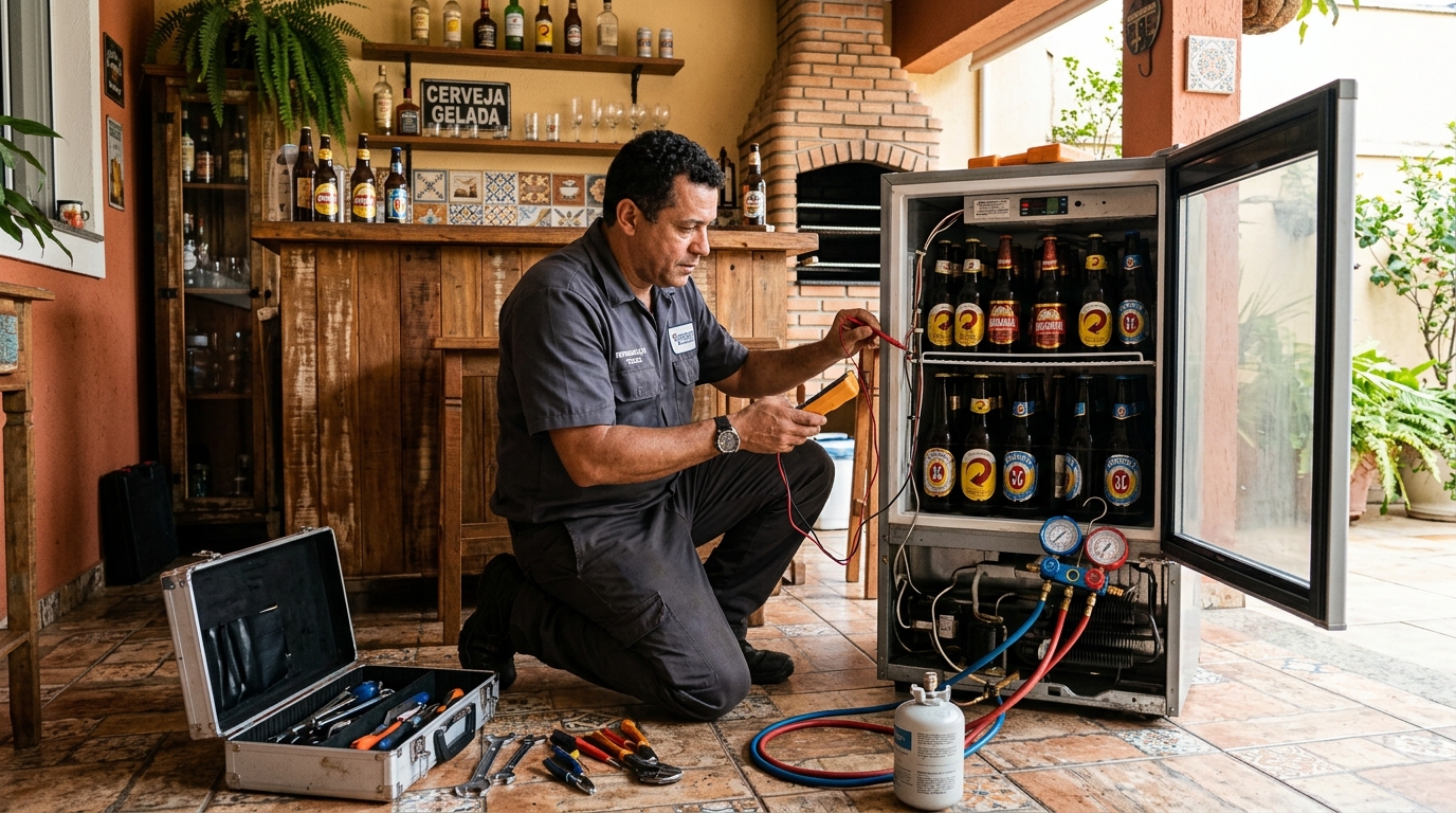 Aplicação de gás refrigerante em cervejeira atendida em Piracicaba‑SP